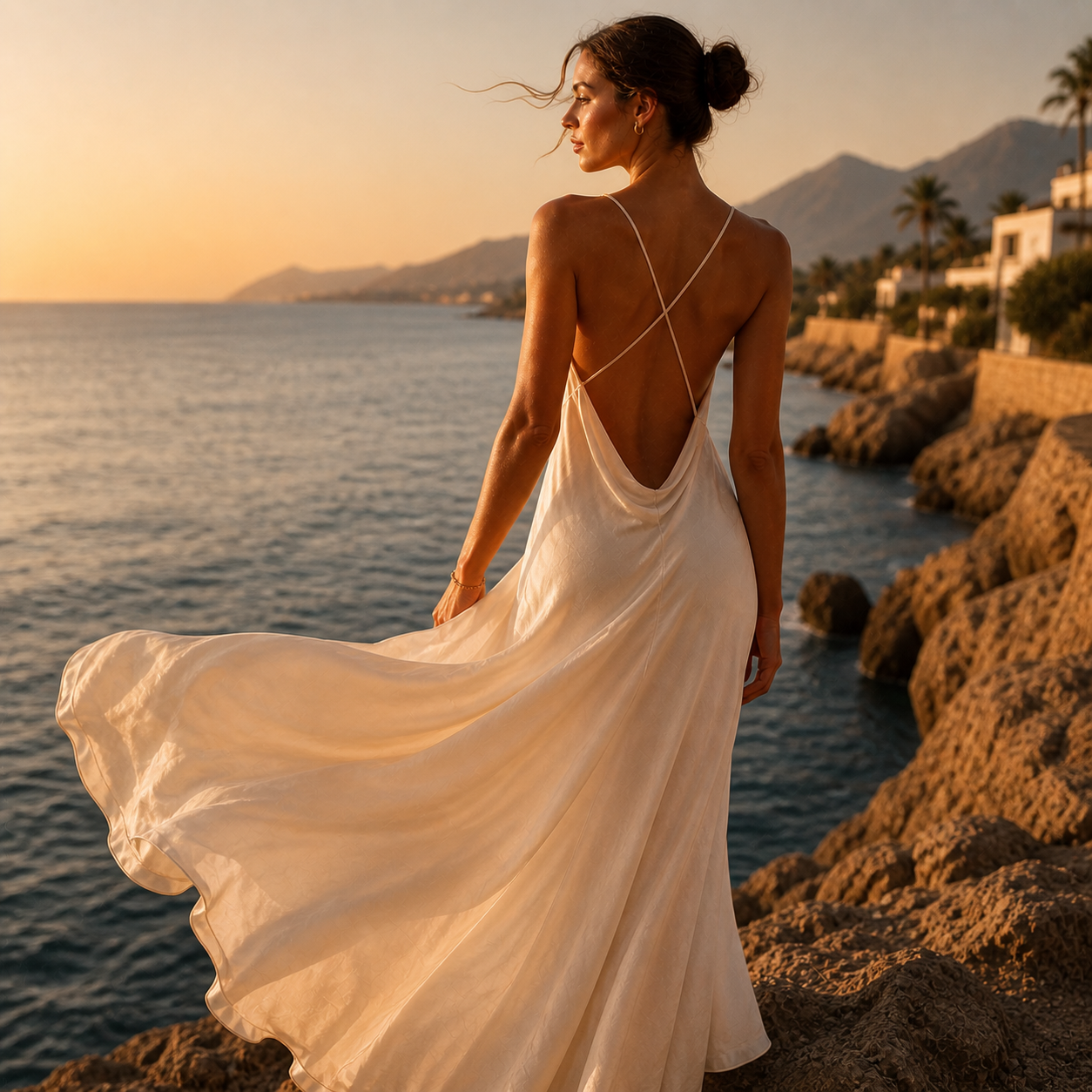 Selena | Vestido Largo Satinado con Abertura para Mujer