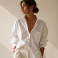Livia | Camisa Blanca Oversize Elegante para Mujer
