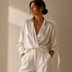 Elena | Blusa Satinada Cruzada Elegante para Mujer