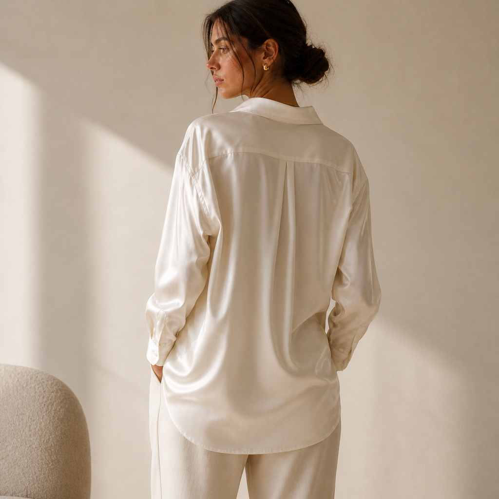 Elena | Blusa Satinada Cruzada Elegante para Mujer