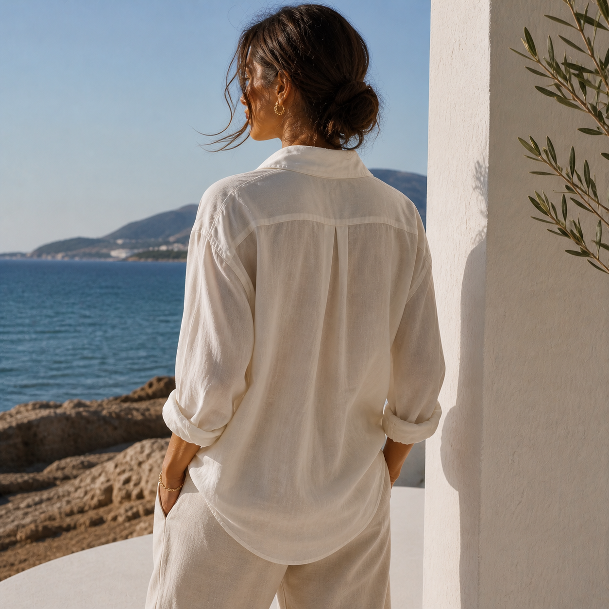 Siena | Camisa Blanca Oversize de Verano para Mujer