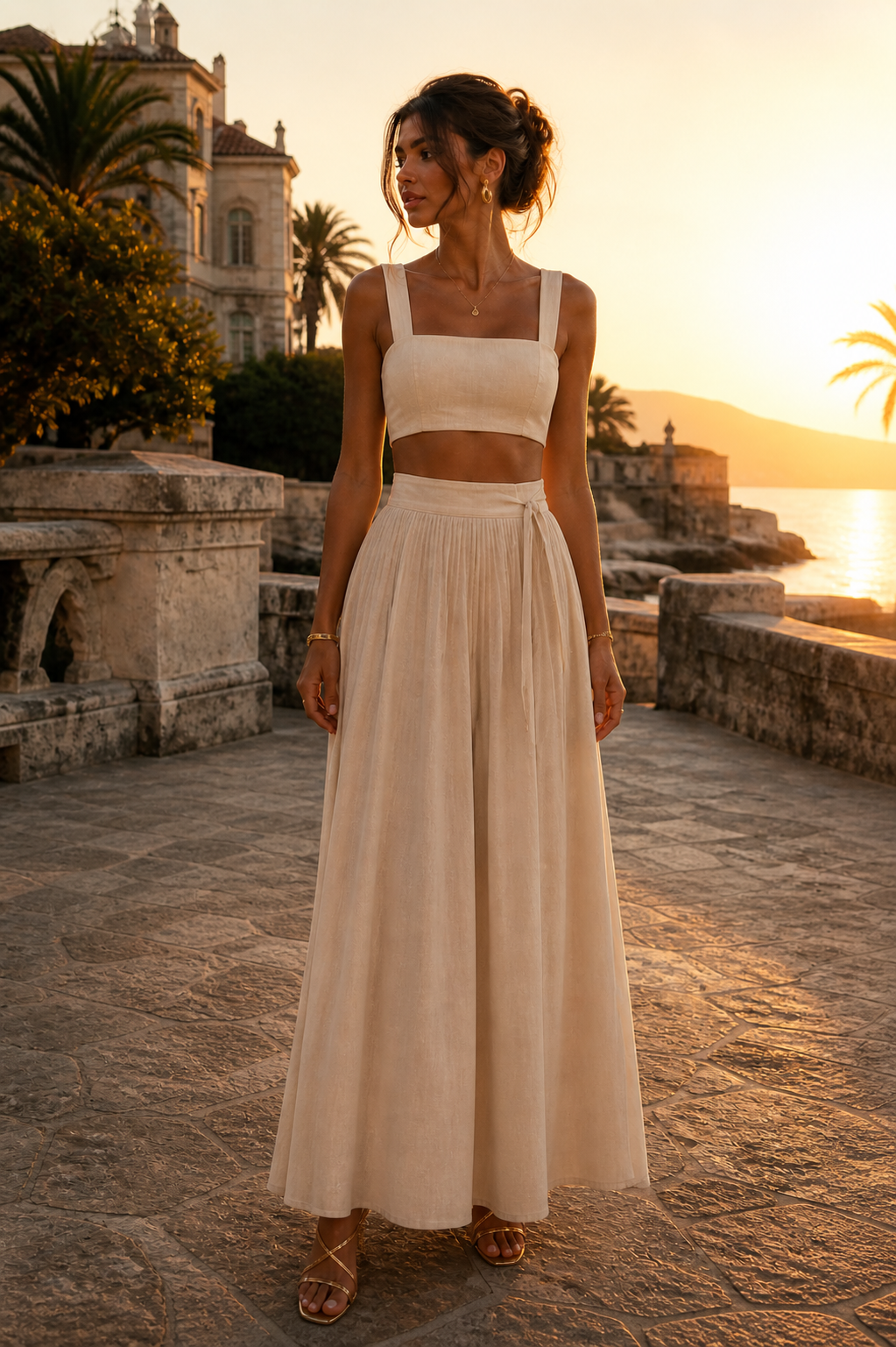 Lucena | Conjunto Falda Larga y Top Elegante para Mujer